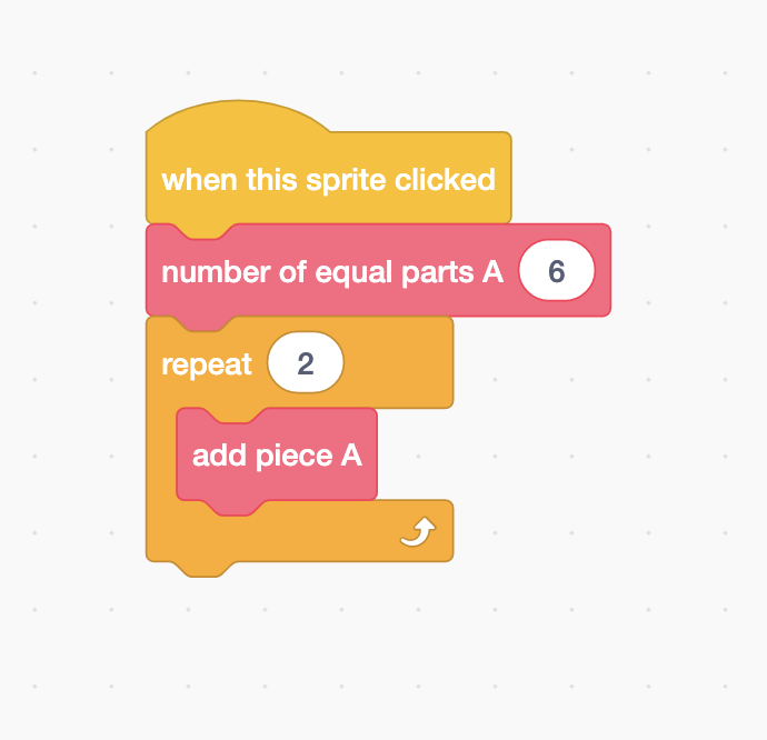 Scratch code using repetition.
